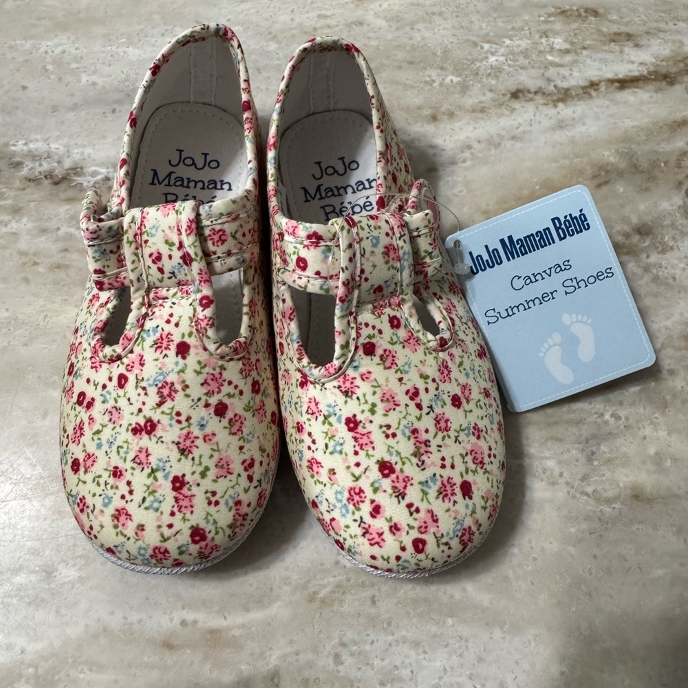 JoJo Maman Bébé Floral Canvas Summer Shoes
